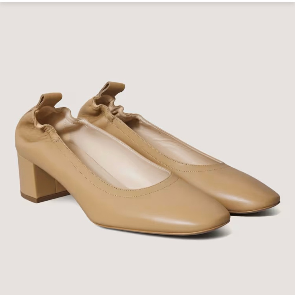 NEW Everlane Light‎ Taupe Tan Italian Leather Day Heel in Size 10.5